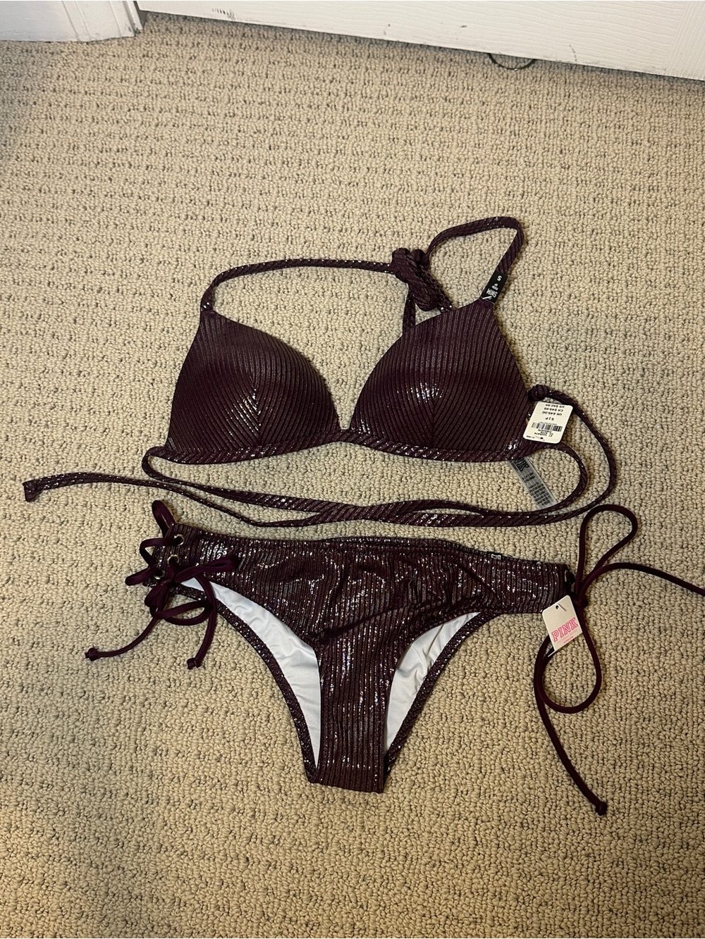 Brand new Victoria Secret (PINK) String Bikini Set - Burgundy